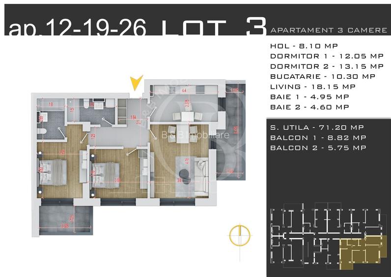 Apartament 3 camere-Decomandat-Theodor Pallady-Sector 3 - 1
