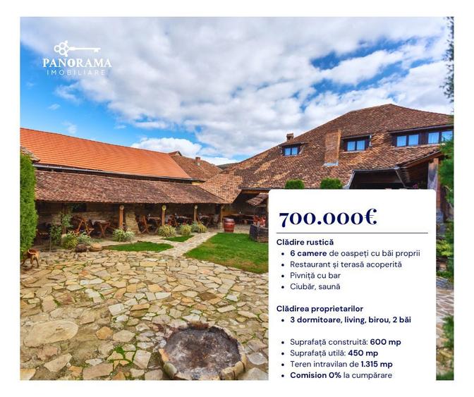 Pensiune rustică in Transilvania de vânzare în centrul comunei Saschiz