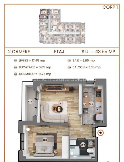 APARTAMENT 2 CAMERE - STRADA TINERETULUI - MILITARI RESIDENCE-PROIECT NOU - 7