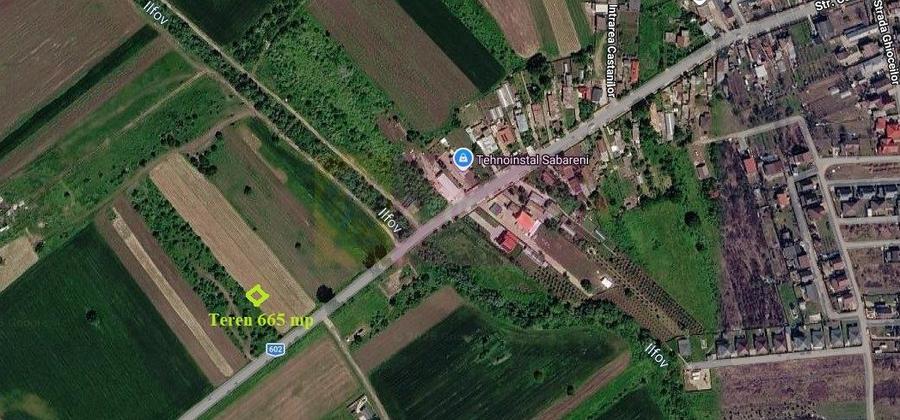 Săbăreni, teren intravilan 665 mp, aproape de DJ 602