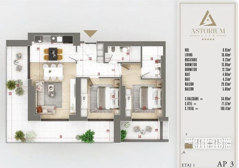 AP. 3CAM DECOMANDAT -BLOC IN CURS DE FINALIZARE / ASTORIUM LIFE!