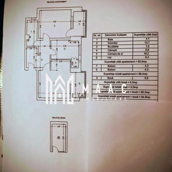 Apartament 2 camere de vânzare | Ultracentral, Vâlcea | 55 mp