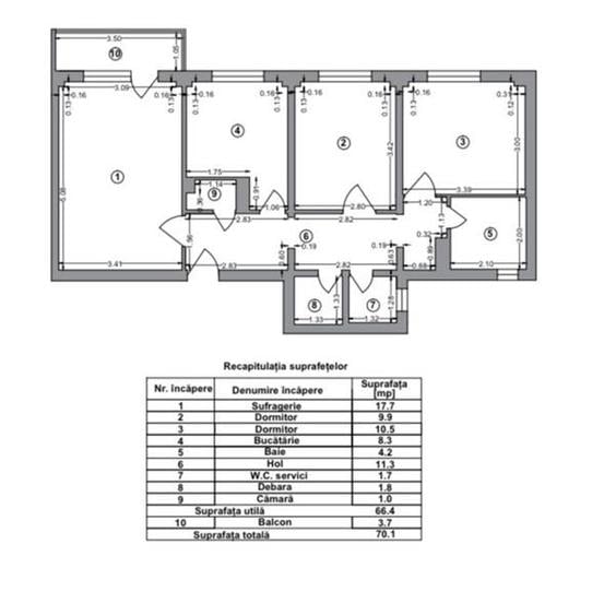Apartament 3 camere Tineretului/ 2 bai