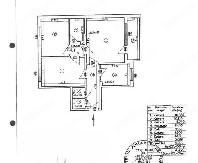 Apartament 3 camere semidecomandat, mobilat și utilat modern - 7