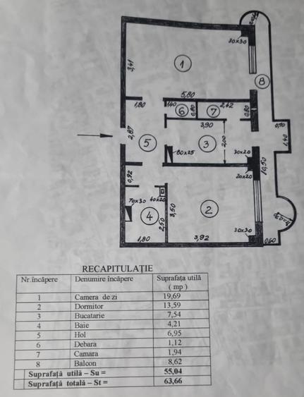 Ap. 2 dec. Piata Centrala, etaj 1, 64mp, liber, bloc 1992