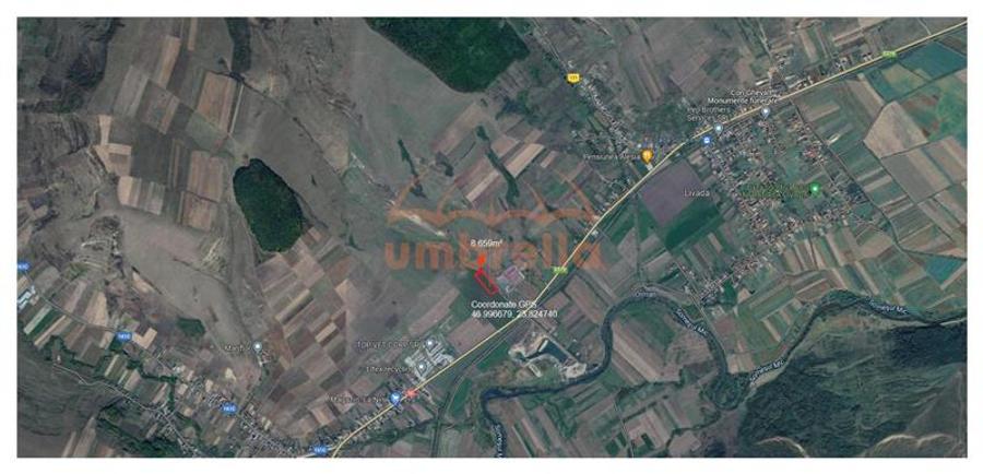 Teren de vanzare in Iclod 8.659m²/10€ m² DN1