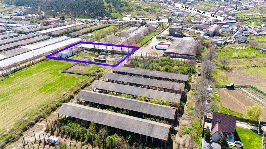 Teren Industrial 4,300mp și Hală 1000mp de Vânzare în Tomesti - Iași