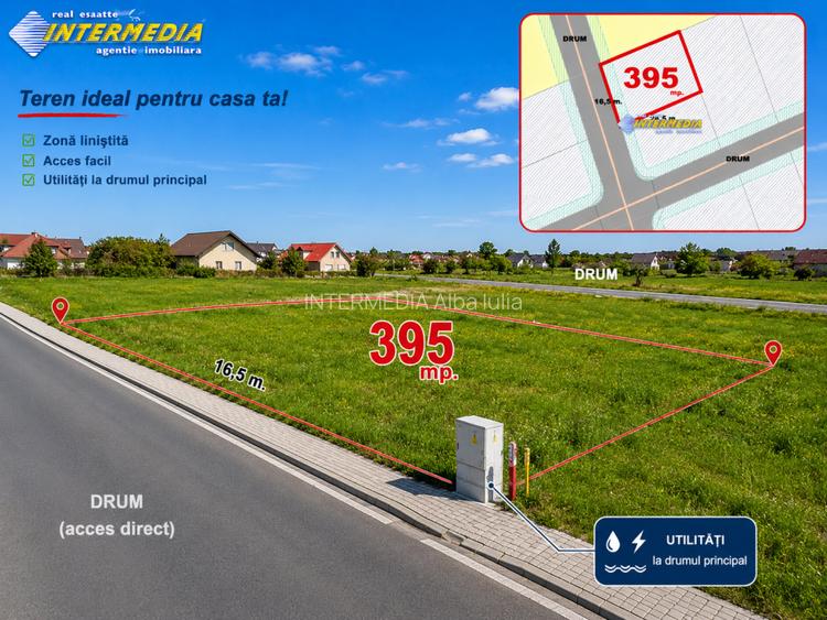 Teren Intravilan | Alba-Micesti | ORIZONT | 395 mp. | d=16,50 m | Apa Curent Gaz - 2