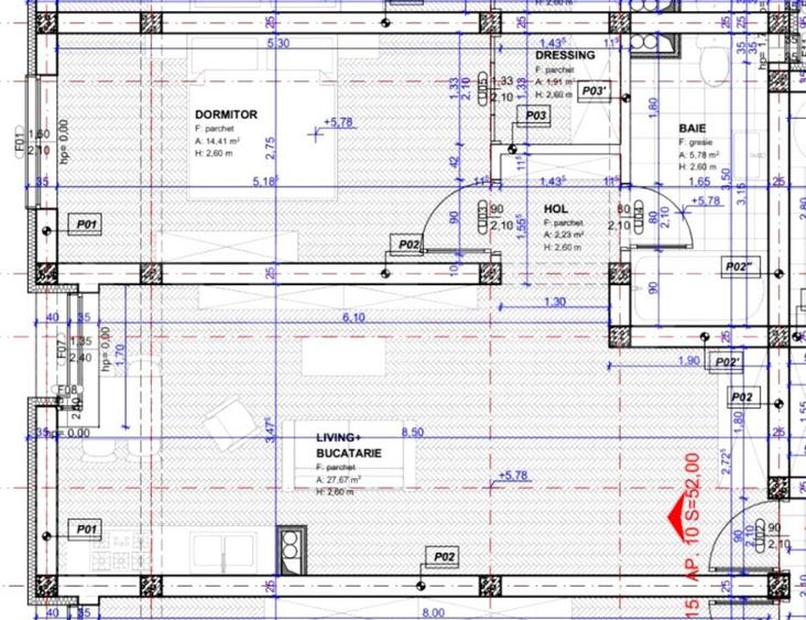 Apartament de 2 camere, 52mp, Torontalului