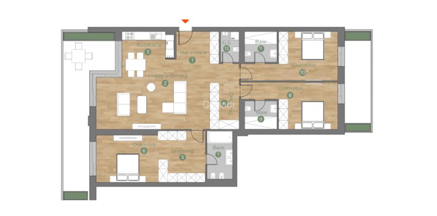 Apartament 4 camere Arcadia Park View- Langa Parcul Ciresari - 5