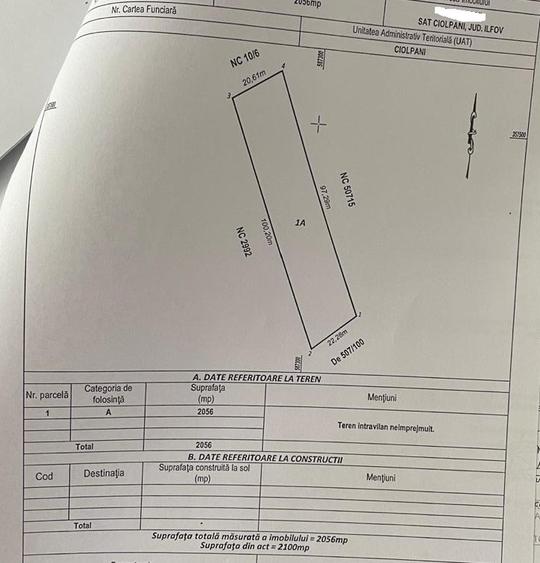 Ciolpani, intravilan, utilitati, constructii langa, aproape de DN 1,