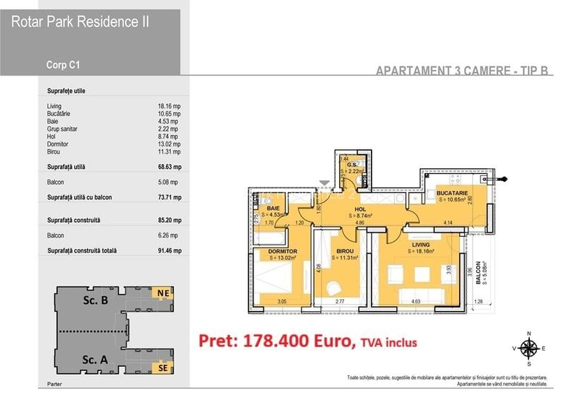 3 camere Rotar Park Residence-2-10min Metrou..... - 3
