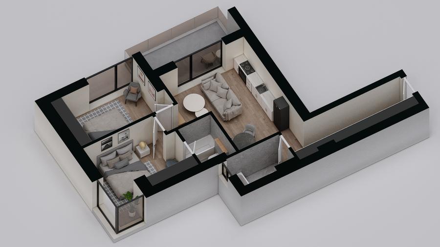 Apartament 3 Camere | 3m Înălțime | Ferestre Floor-to-Ceiling - AVANGARDE FOREST