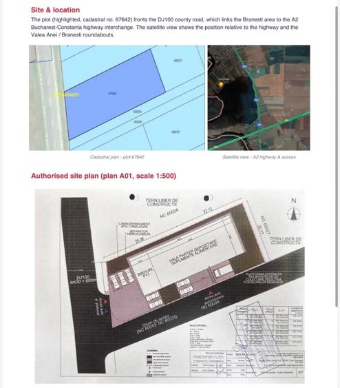 Teren 1.016 mp cu autorizație de construire, lângă A2 – Brănești