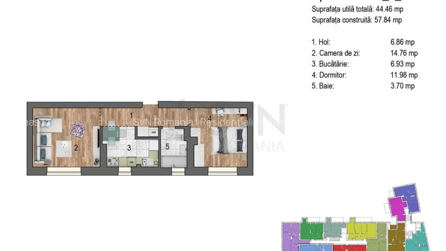 REA1027015 Timpuri Noi l Apartament 2 camere l Ansamblu rezidential - 10