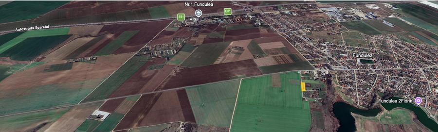 Teren intravilan Fundulea 1.000 mp | Parcelabil | Dublă deschidere | Utilități