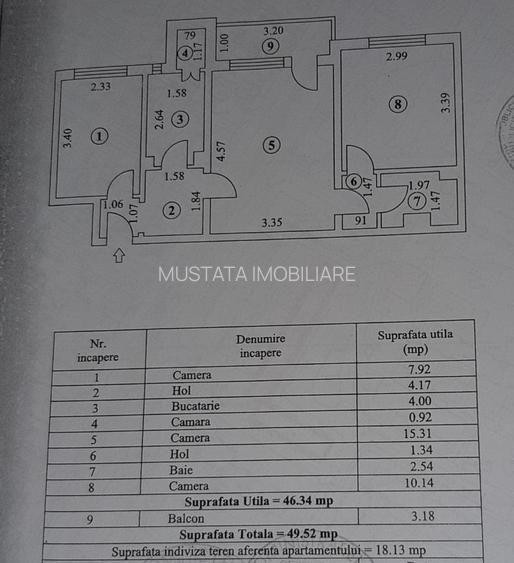 Etaj 1, Apartament 3 camere confort 2 Sporit, zona Viziru 1 - 2