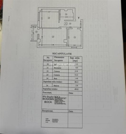 Apartament cu 2 camere Complexul Panoramic Valea Adâncă, loc de parcar - 8