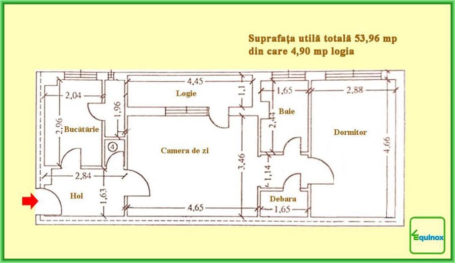 Apartament cu 2 camere semidecomandat de vanzare, Cina, ECX30901 - 1