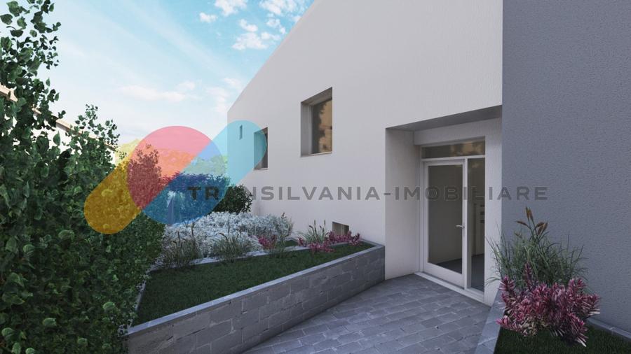 Casă cuplată, 122 mp utili+curte privată 300 mp | Demisol + Parter | Semifinisat
