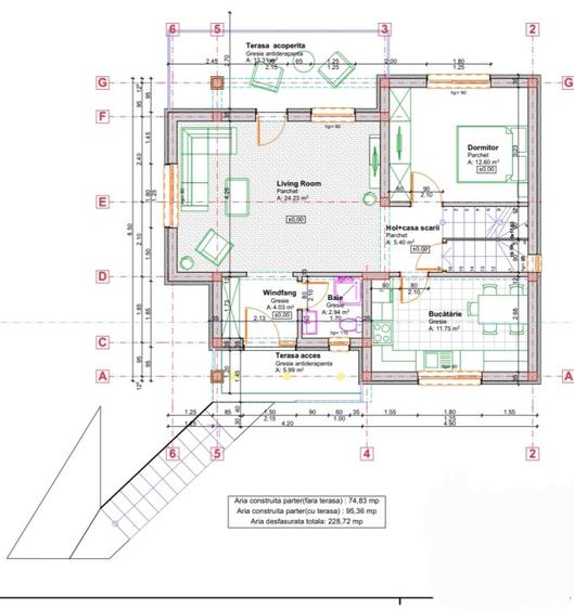 Casa individuala, 4 dormitoare, 160mp, garaj, 545mp teren, Dezmir