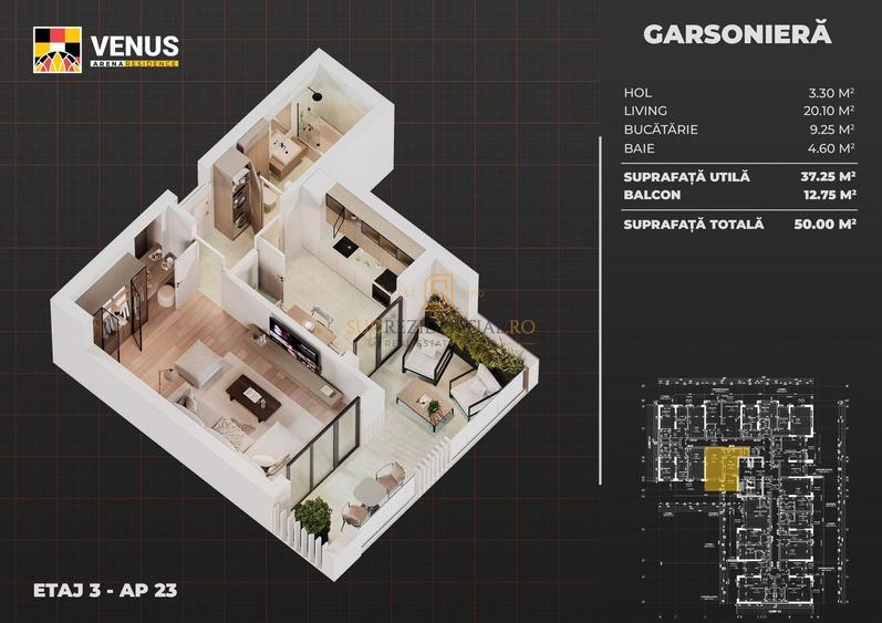 Metrou Aparatorii Patriei - Garsoniera decomandata, finisata premium