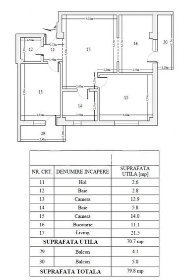 Apartament 3 camere, 2 băi, bloc nou cu lift — Valea Lupului, Iași