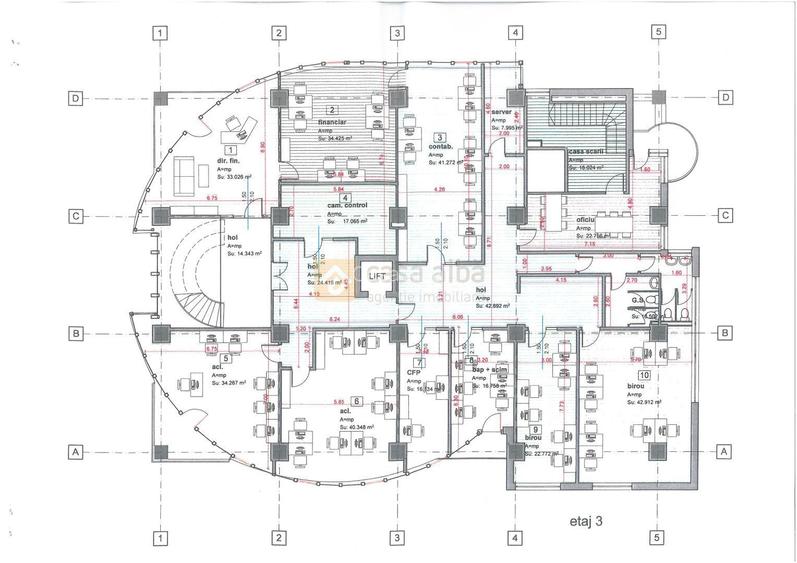 Semicentral - spatiu de birouri complet amenajat, etajele 3 & 4 - 1