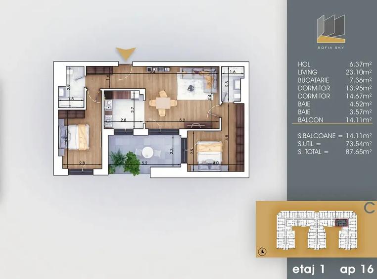 Apartament 3 camere decomandat Metrou Nicolae Teclu