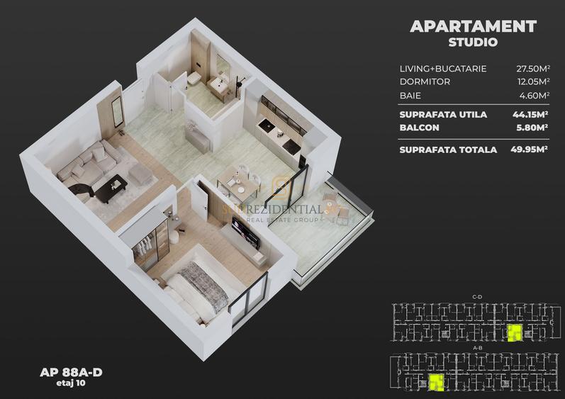 2 camere tip studio, langa metrou Berceni, imobil nou, Comision 0