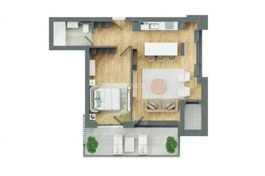 Apartament modern cu 2 camere și balcon generos | Zona Bartolomeu - 1