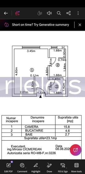 DE VANZARE GARSONIERA  ZONA BRANCOVEANU | 23 MP | ETAJ 9/10 | - 1