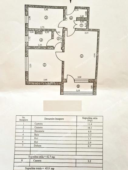 Apartament 2 camere, etaj 3/4 – Micro 17