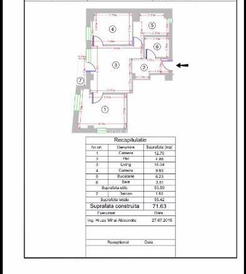 3 camere | Etaj 1/3 | Bloc 2015 | Renovat | Mutare imediată