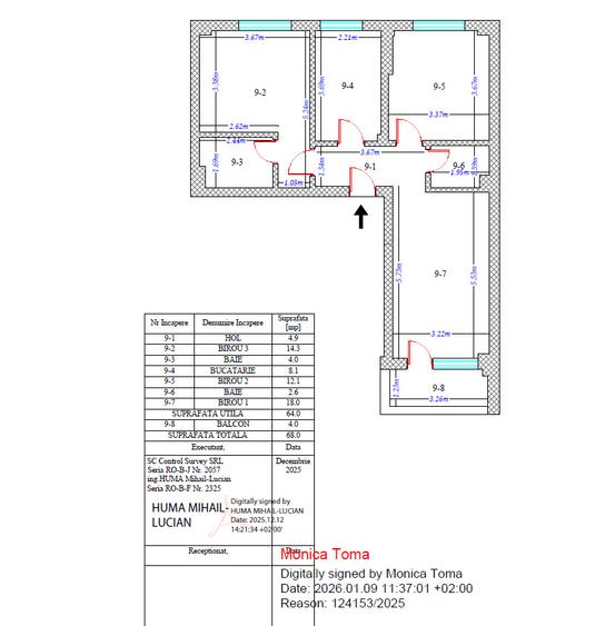 Apartament 3 camere decomandat 2 bai Grand Arena Dealul Cucului. - 2