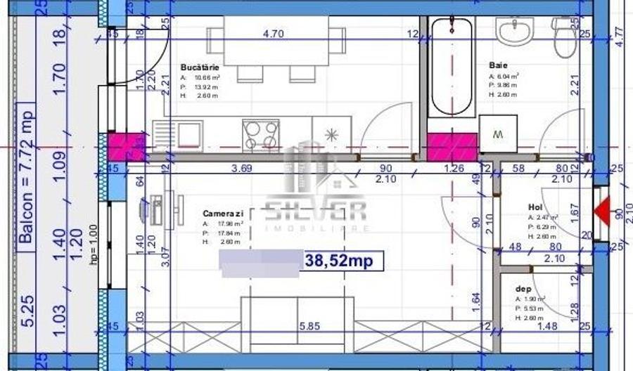 Apartament cu o camera FINISAT /38.5mp/CF/Imobil NZEB.