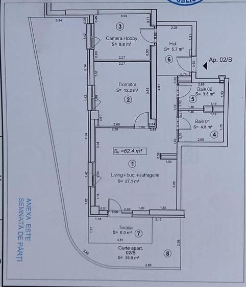 De vânzare apartament 3 camere, central