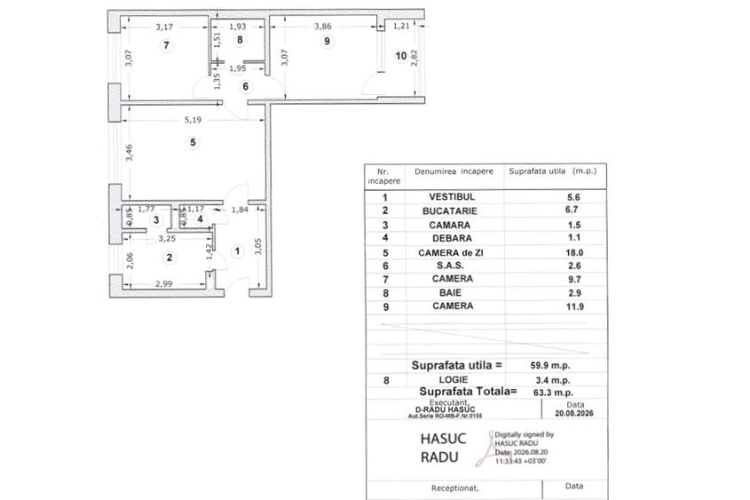 Vanzare 3 camere PARTER INALT cu balcon strada Armenis nr.8 OZANA - Titan - 2
