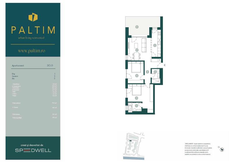 Apartament de 3 camere Timisoara, central,  76.8 mp utili - 1