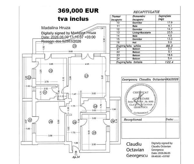 Brancoveanu Metrou – 4 camere 122mp / 2 bai + terasa – bloc nou 2026
