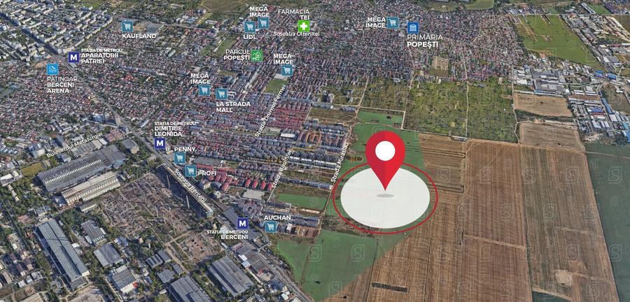 Teren 7.200 mp – deschidere 39 m la strada Viilor, Popești-Leordeni