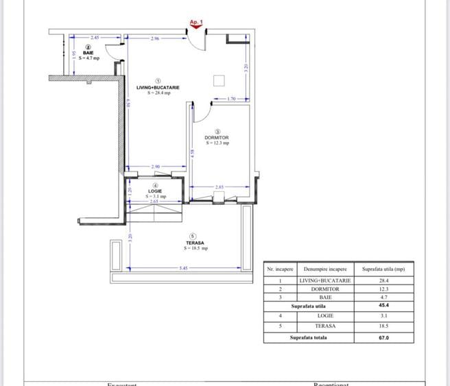 Apartament 2 camere cu terasă de 18 mp în Torontalului!