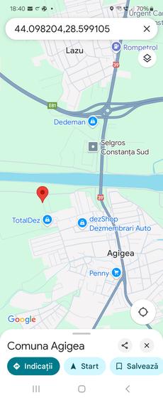 Loc Agigea / Judetul Cta /Teren intravilan 500 mp cu o deschidere stradala 16 ml