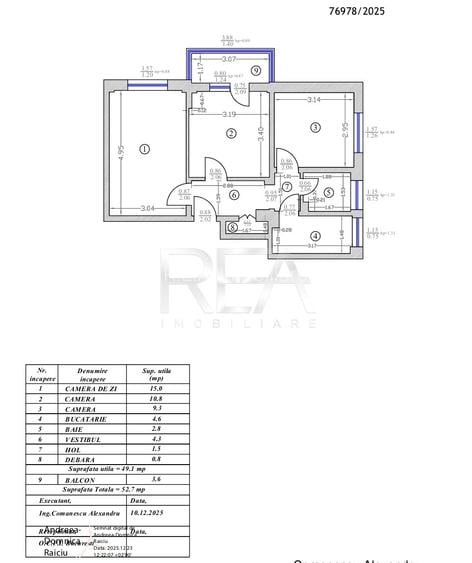 3 camere decomandat, Etaj 5/10, Bloc Anvelopat - 9
