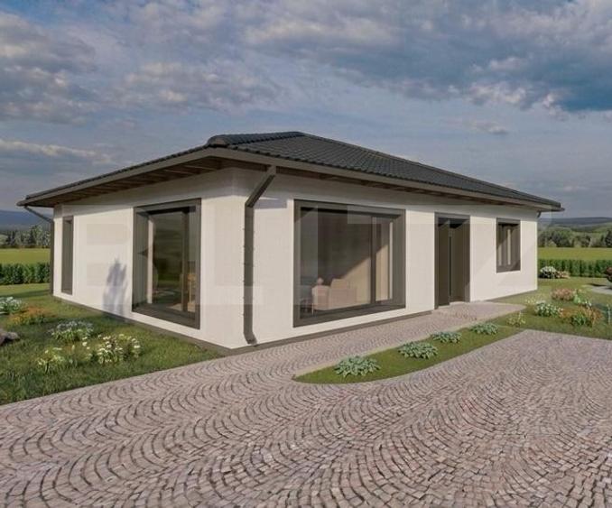 Casa moderna pe parter, la cheie, 125 mp - Proiect Exclusiv