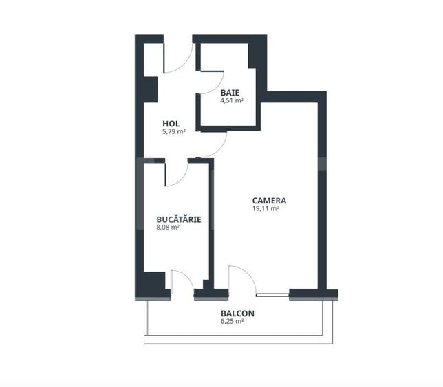 Apartament de 1 camera, 43,74 mp, zona Tatarasi