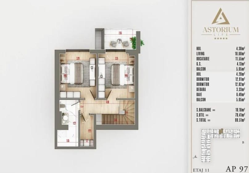 DUPLEX 3CAM. - PROIECT ASTORIUM LIFE / BLOC FINALIZAT!