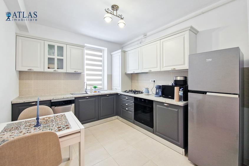 Parter in bloc tip vila, 65 mp.,Uno Residence, parcare, boxa, amenajat cu stil.