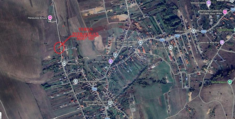 Teren intravilan 2307 mp în Salicea, zona premium, aproape de Cluj