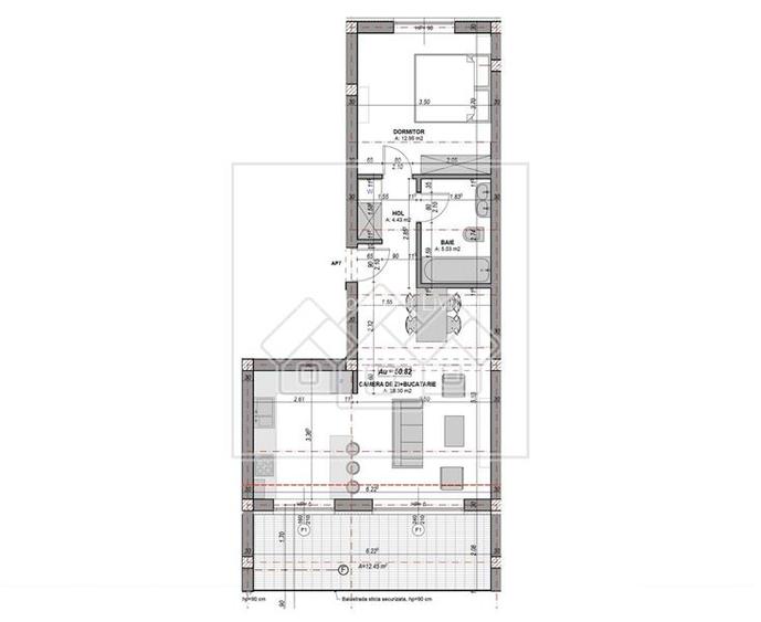 Ap. 2 camere, terasa 12.45 mp, aer conditionat, finisat la cheie - 6